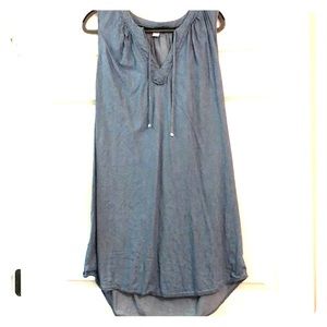 Sleeveless chambray dress